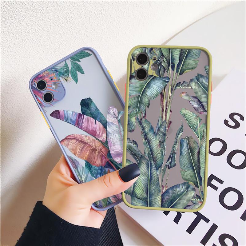 Palm tree Leaves Plant Flower Phone Case for iphone 17 16 15 11 12 13 14 Pro Max 14 Plus 7 8 Plus X XR XS Shockproof Cover Funda