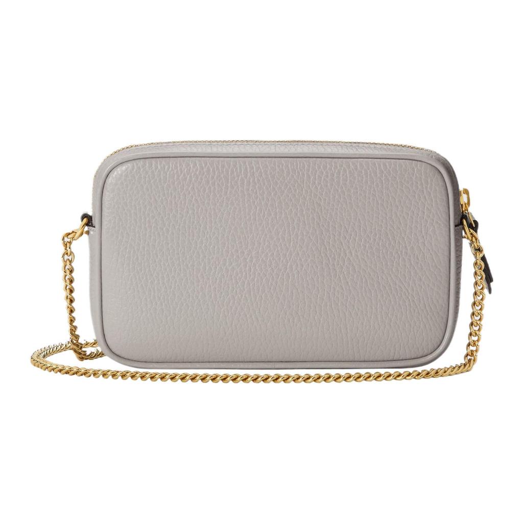 Gucci GG Marmont Double G Logo Zipper Chain Leather Crossbody Shoulder Bag Women Bags Gray 772759-CAO0G-1440