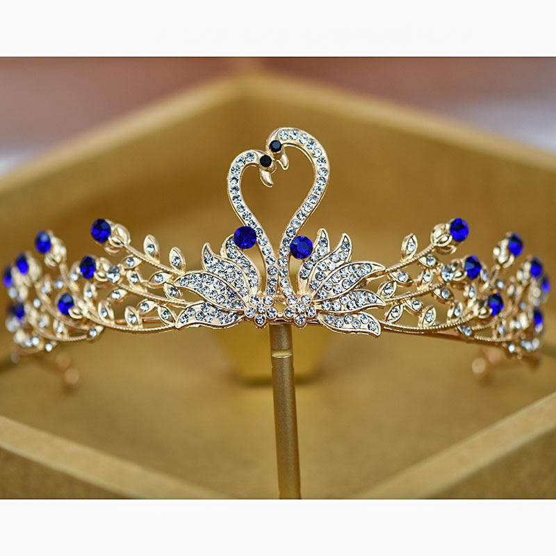 Wedding Crown Korean Swan Headdress Hair Accessories Wedding Dress Children's Birthday Simple Dress Versatile Crown