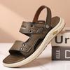 Sandals men's 2025 new summer first layer cowhide soft sole breathable men's outdoor beach shoes tide 2025