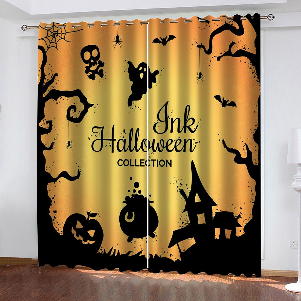 Fröhliches Halloween Cartoon Geist Kürbis Hexe Fenster Vorhang für Kinder Wohnzimmer Schlafzimmer Badezimmer Küche Tür Schrank Haken