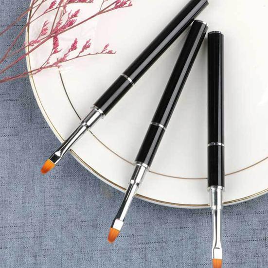 Yousheng Universal Nail Art Pen Easy Use Stainless Steel Dual Ended 2 in 1 Gel Nail Brush for Home