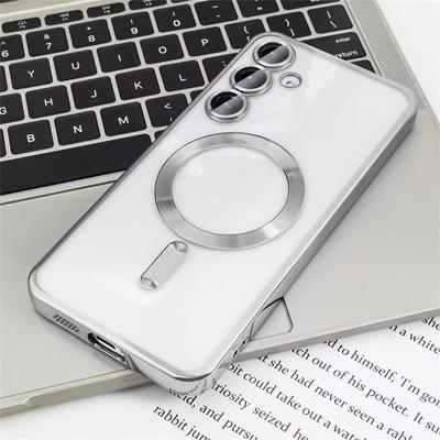 Carcasa transparentă fără fir pentru Samsung Galaxy S24 S23 S22 S21 S20 FE Ultra Plus Husă Note 20 Ultra MagSafe slab magnetic