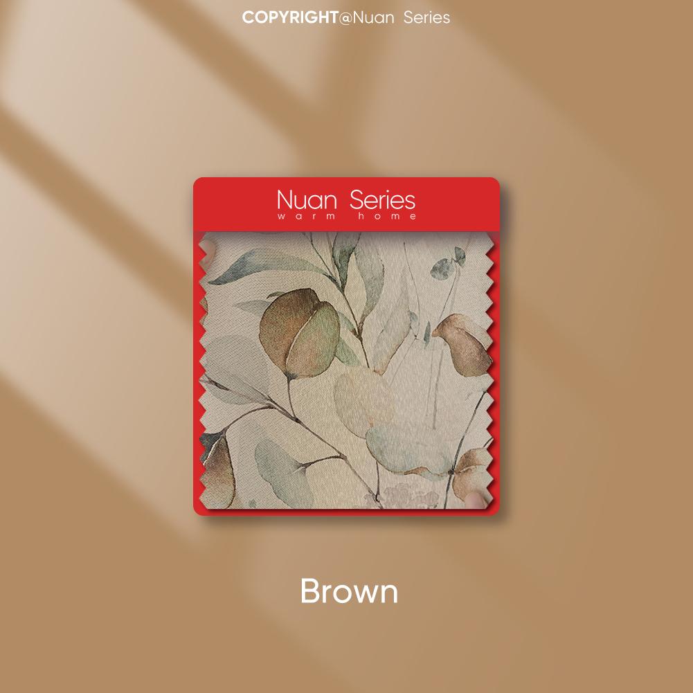 1PC Nuan Series 70-80% Blackout, Hand Painted Green Plant Printed Curtains, American Pastoral Style Curtains for Bedroom Living Room Home Decor