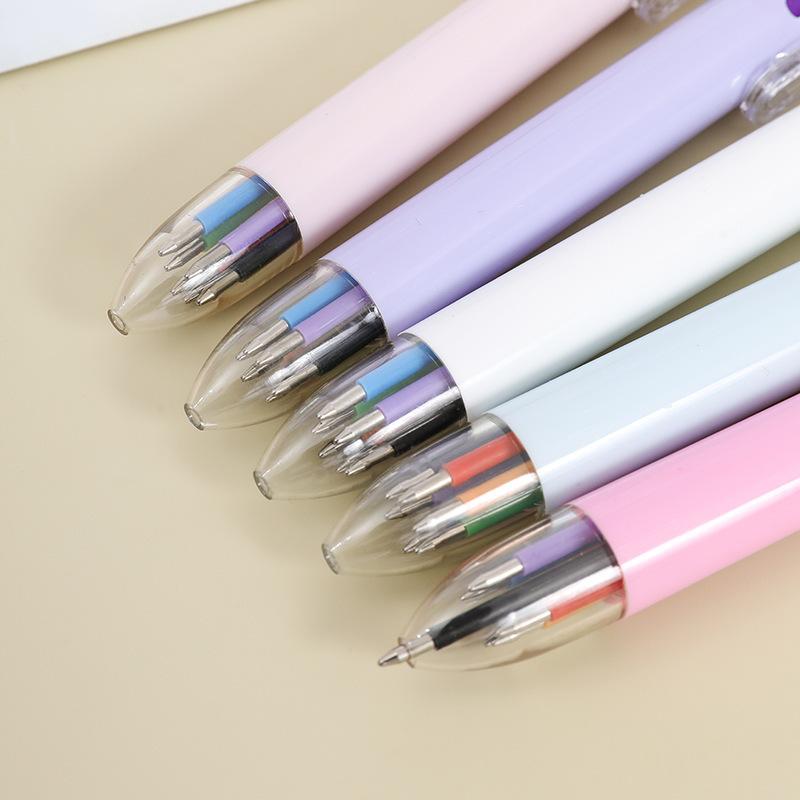 10 stücke Bunte 6-farbe kugelschreiber schreibwaren büro öl stift student preis multi-farbe kugelschreiber drücken stift