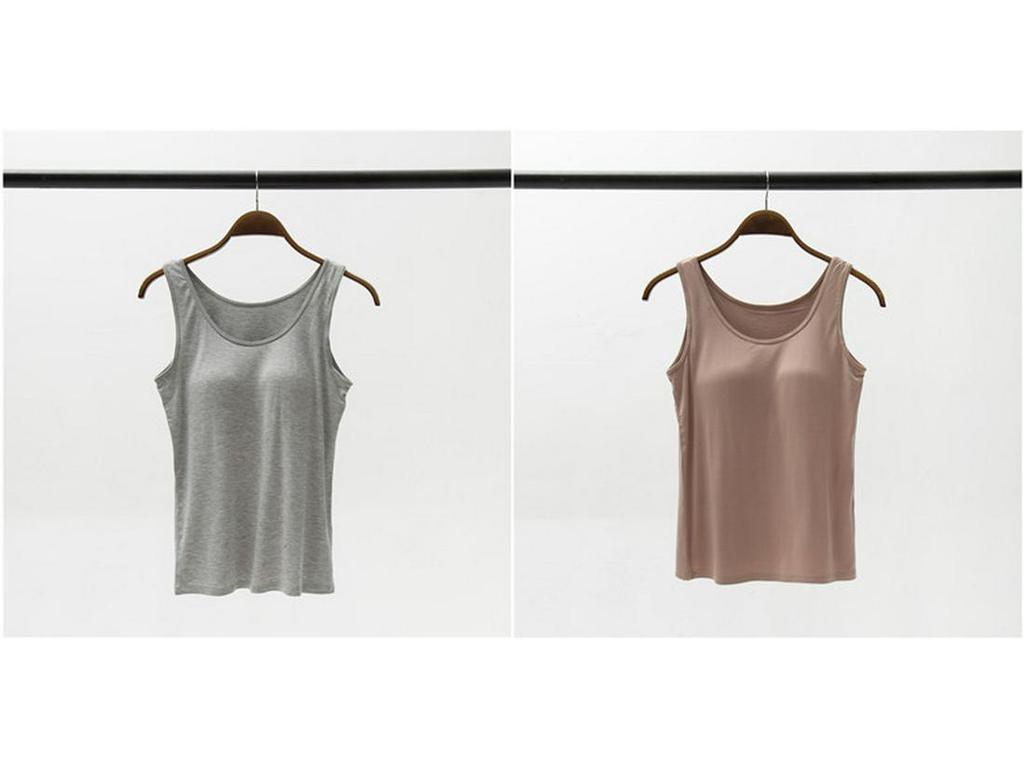 Modal Padded Wireless Camisole Vest with Integrated Bra for Women
