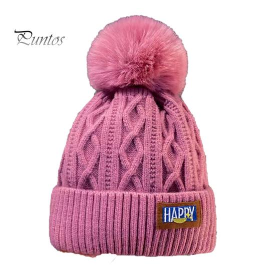 

Женская зимняя вязаная шапка из утолщенного плюша с декором в виде мяча, теплая, нескользящая, ветрозащитная, однотонная, высокоэластичная, для защиты ушей, для велоспорта, катания на лыжах, шапочка-бини пурпурно красный