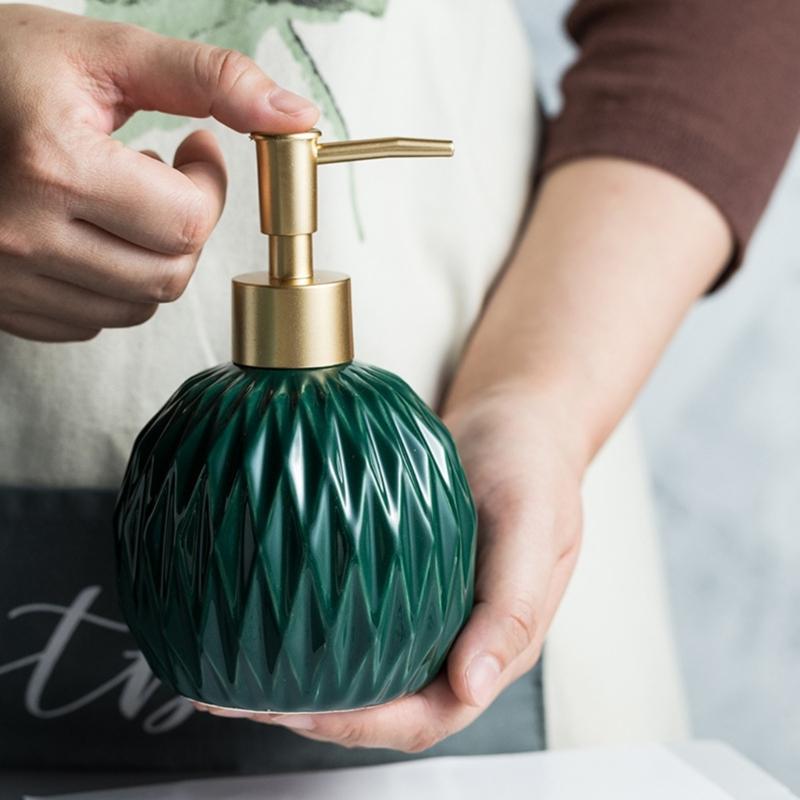 Ceramic Soap Dispenser Bottle, Refillable Hand Soap Dispenser Container For Business Trip And Outdoor Activities