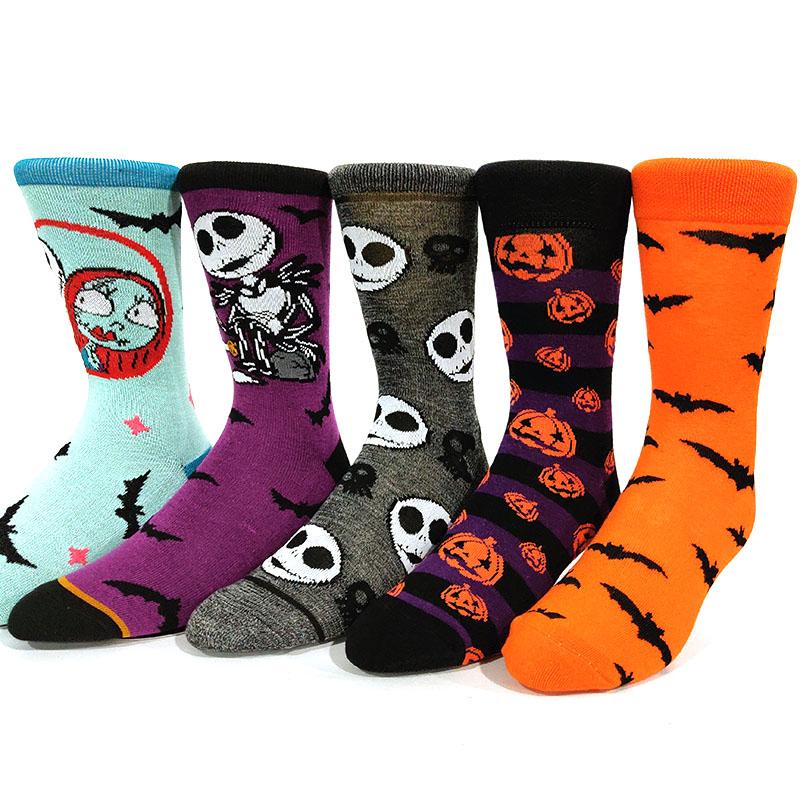 5 Pairs/Pack Men Funny Socks Casual Hip Hop Creative Cartoon Novelty Calcetines Hombre Street