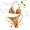 Swimsuit Small Floral Style Full Plaid Split Sexy Vacation New Tropical Girl