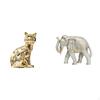 Hand Carved Wooden Cat Elephant Animal Sculpture Figurine Art Craft Ornament for Fireplace Desk