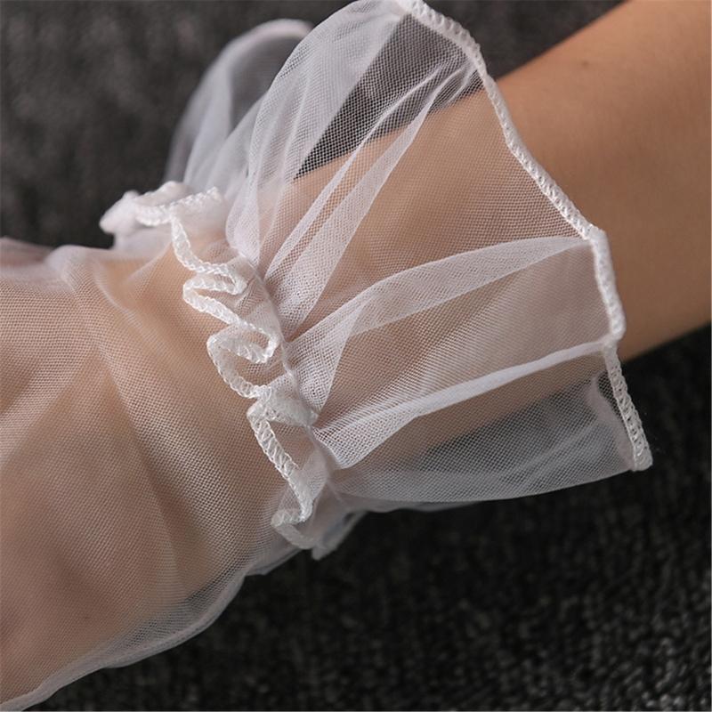 Wedding Gloves Proms Gloves Tulle Short Thin Gloves for Operas Women Lady Theme Proms Costume Accessories