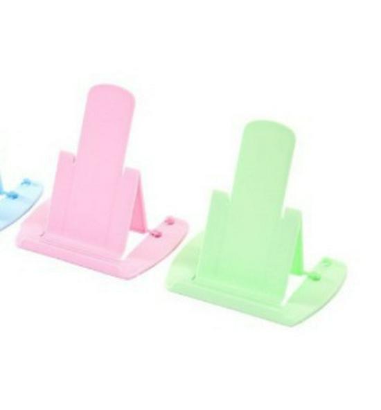 Foldable Card-Style Phone Stand: Adjustable Two-Stage Angle, Portable Plastic Holder