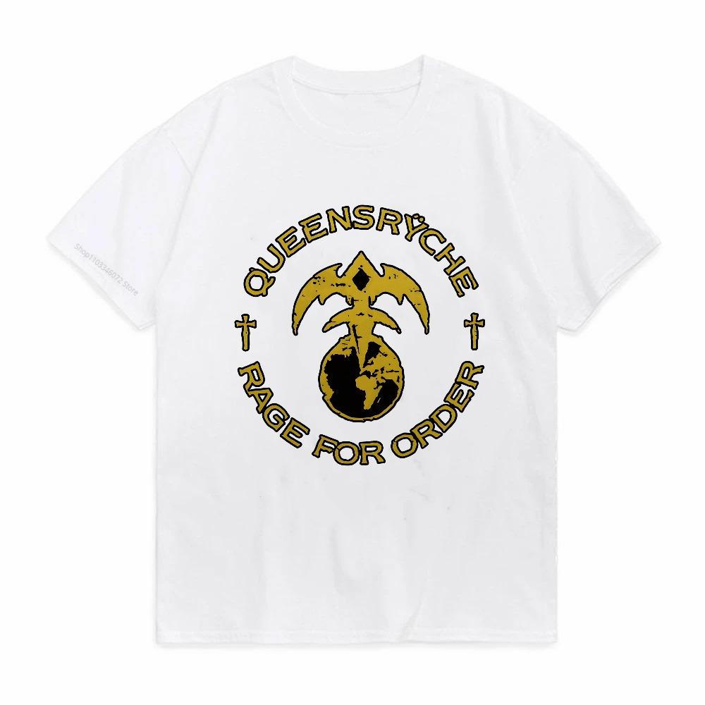 QUEENSRYCHE RAGE FOR ORDER tryck Grafisk t-shirt mode avslappnad Streetwear Rundhalsad t-shirts sommar o-hals Kortärmad t-shirt