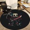 1pc Skull Warrior Office Round Area Rug, Under Office Chairs Bedroom Living Room Home Decor, Room Deco