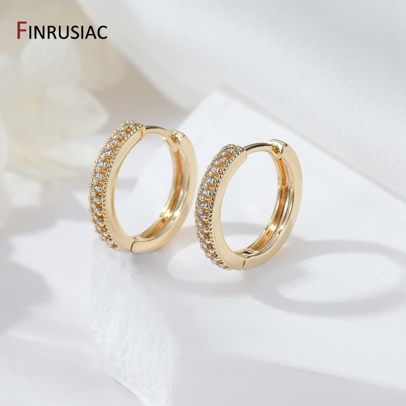 2026 New Fashion Hoop Earrings For Women Gold Plated Inlaid Zircon Round Earrings Exquisite Jewelry Women Earrings Wholesale