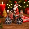 Cute Christmas Snowman Figurines Cartoon Snowman Bicycle Decoration Santa Claus Figurine  for Home