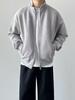 Men's Double Zipper Stand-up Collar Cardigan Hoodie - 2025 Casual Solid Color Outerwear for Spring & Autumn