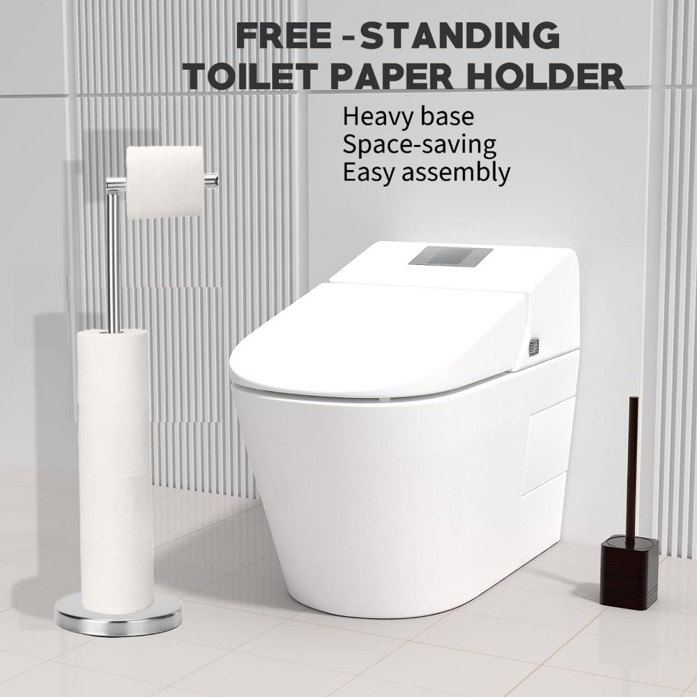 Free Standing Tissue Roll Holder Sturdy Base Paper Roll Floor Stand  Paper Storage