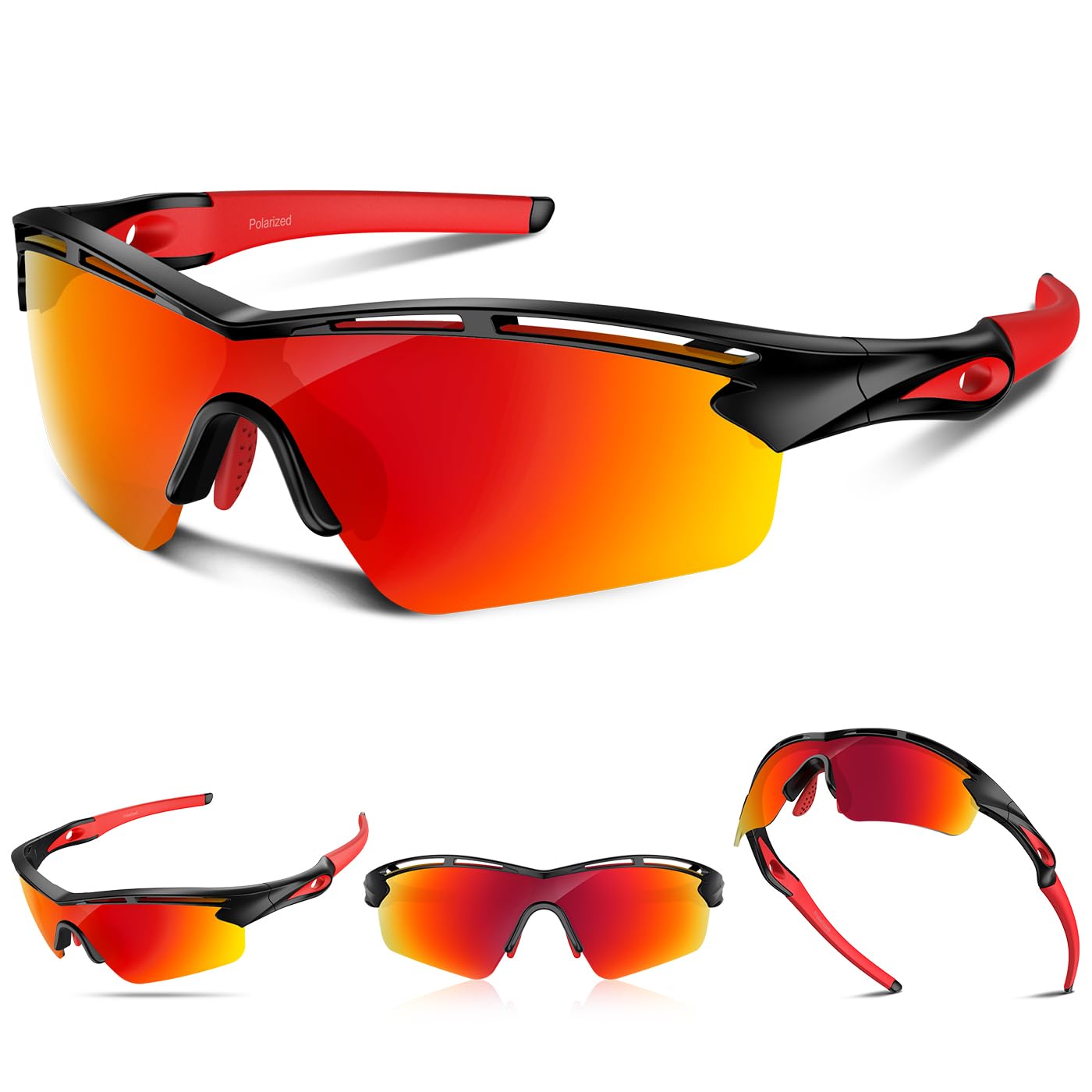 

Rosemal TAC TR90 Polarized Sunglasses for Men and Women, UV400 Protection, for Cycling, Hiking, Fishing, Baseball, Golf, Running, Driving,