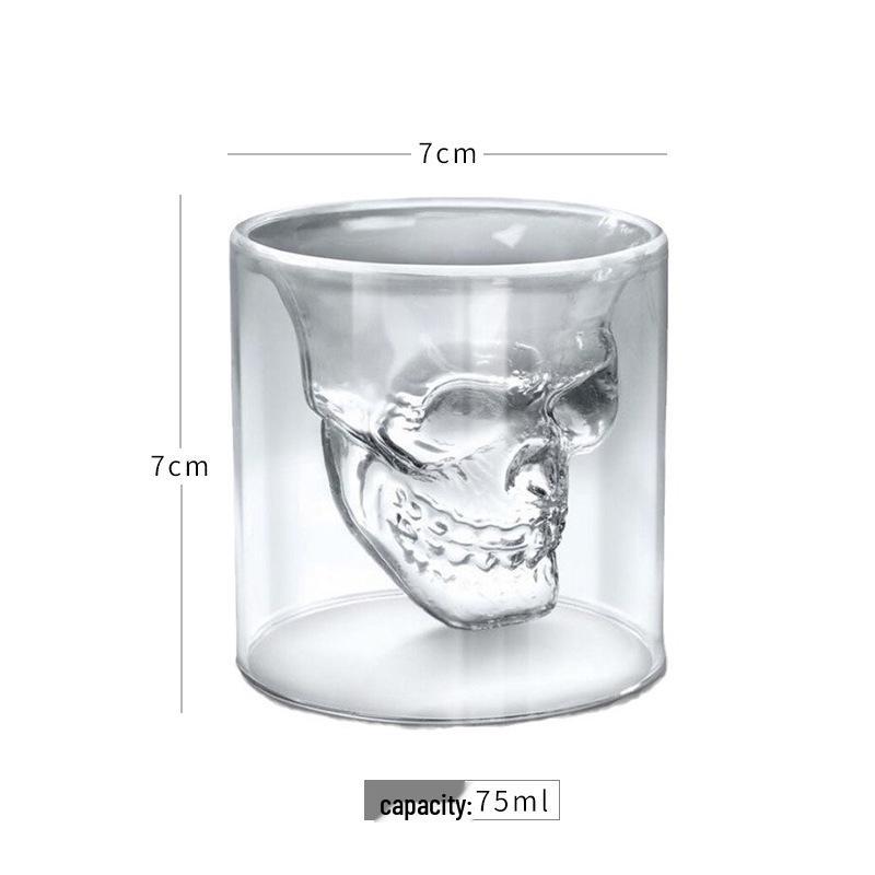Skull Head Vodka Bottle: Creative Glass with Crystal Lid