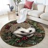 Pinecone Animals,Round Area Rug,Carpet Rug for Living Room Bedroom Sofa Playroom Decor,Non-slip Floor Mat