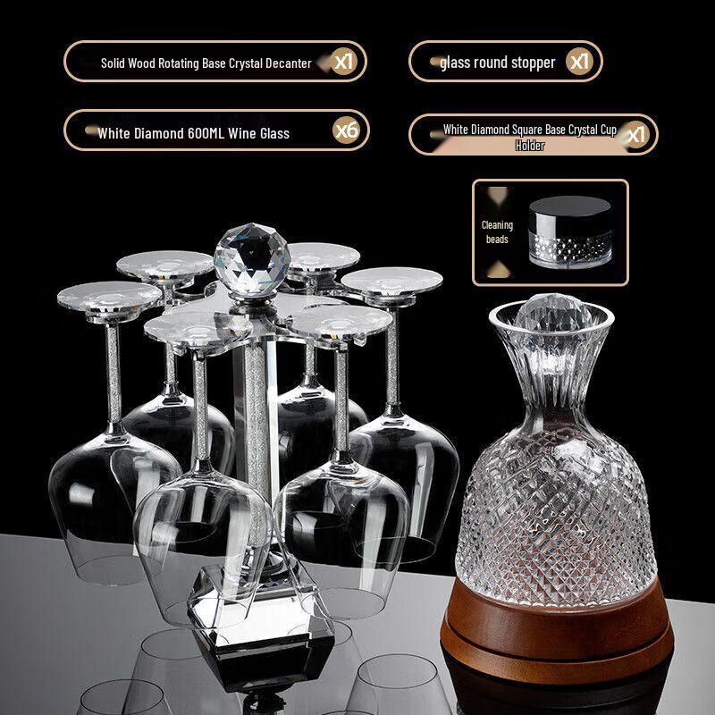 European Crystal Swirl Wine Decanter & Glass Set