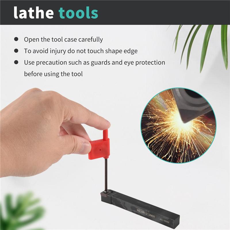 AD23-SCLCR1212H09 Holder Lathe Tool Cutter With 10Pcs CCMT09T304-PM Blades Insert CNC 100Mm