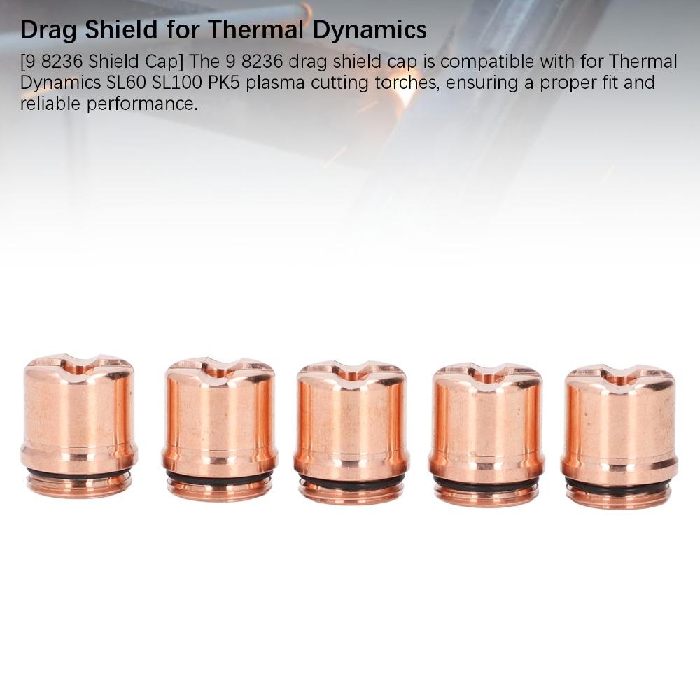 5pcs Amperage Rating 30-120A Drag Shield Cap Drag Cutting Plasma Cutting Torch Cap  Welding Workshop