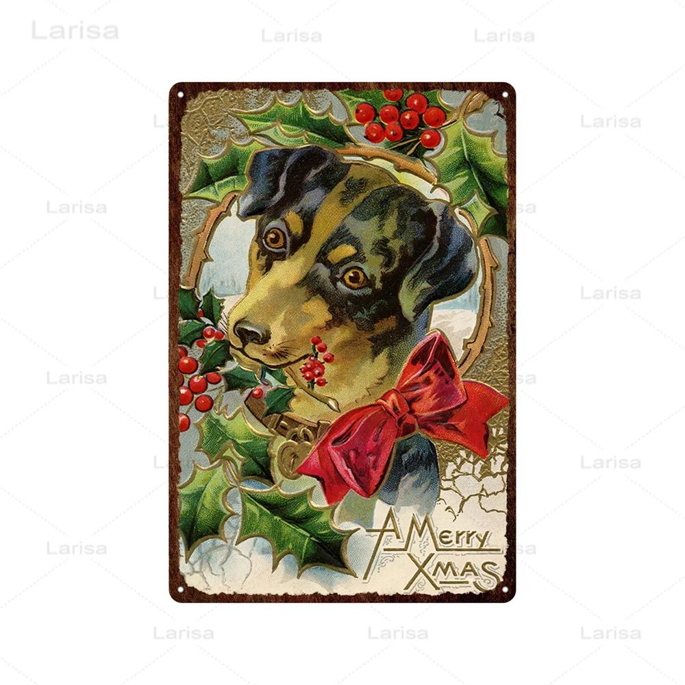 Festival Christmas Santa Claus Tin Sign Vintage Metal Poster Snowman Kitchen Home Bedroom Wall Art Decor Tinplate Signs Plaques