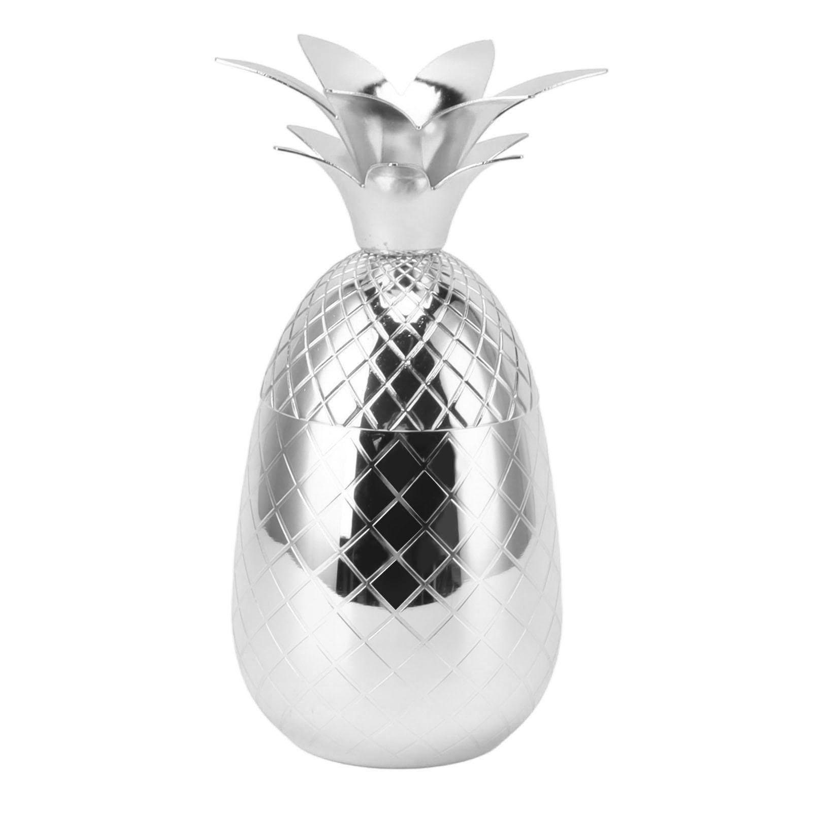 

Cocktail Shaker Pineapple Shape Stainless Steel Polished Smooth Surface 500ml for Home Bar Silver серебряный