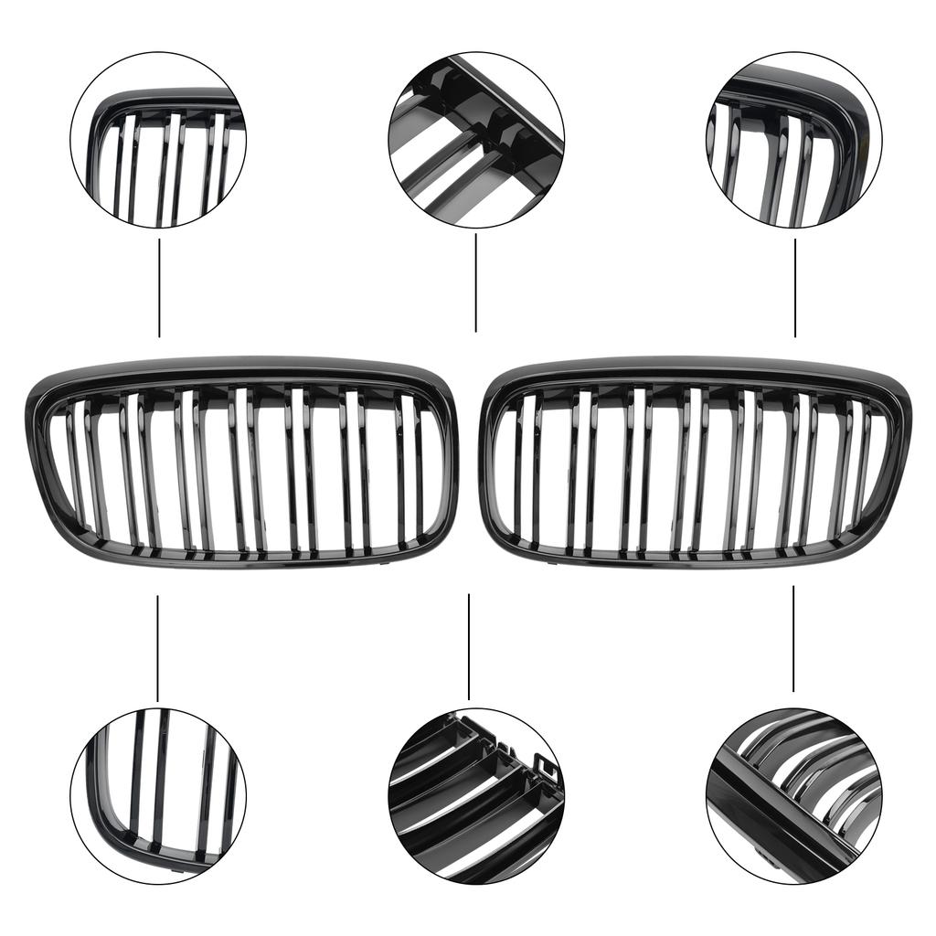 Gloss Black Front Grill Grille Fit BMW 2 Series Gran Tourer F45 F46 2015-2018