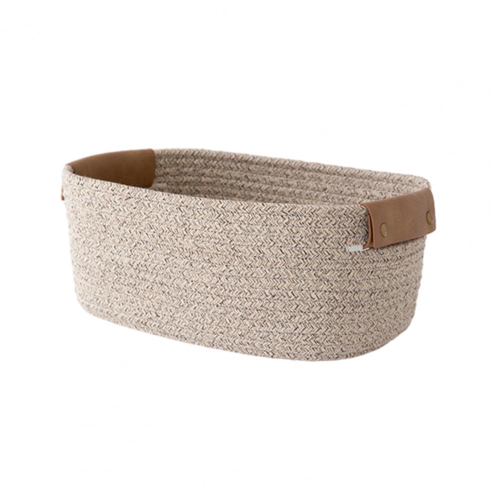 

Cotton Rope Basket Storage Basket With Handles Desktop Organizer Woven Basket For Clothes Towels Toys Cosmetics Nursery Bedroom S кавовий