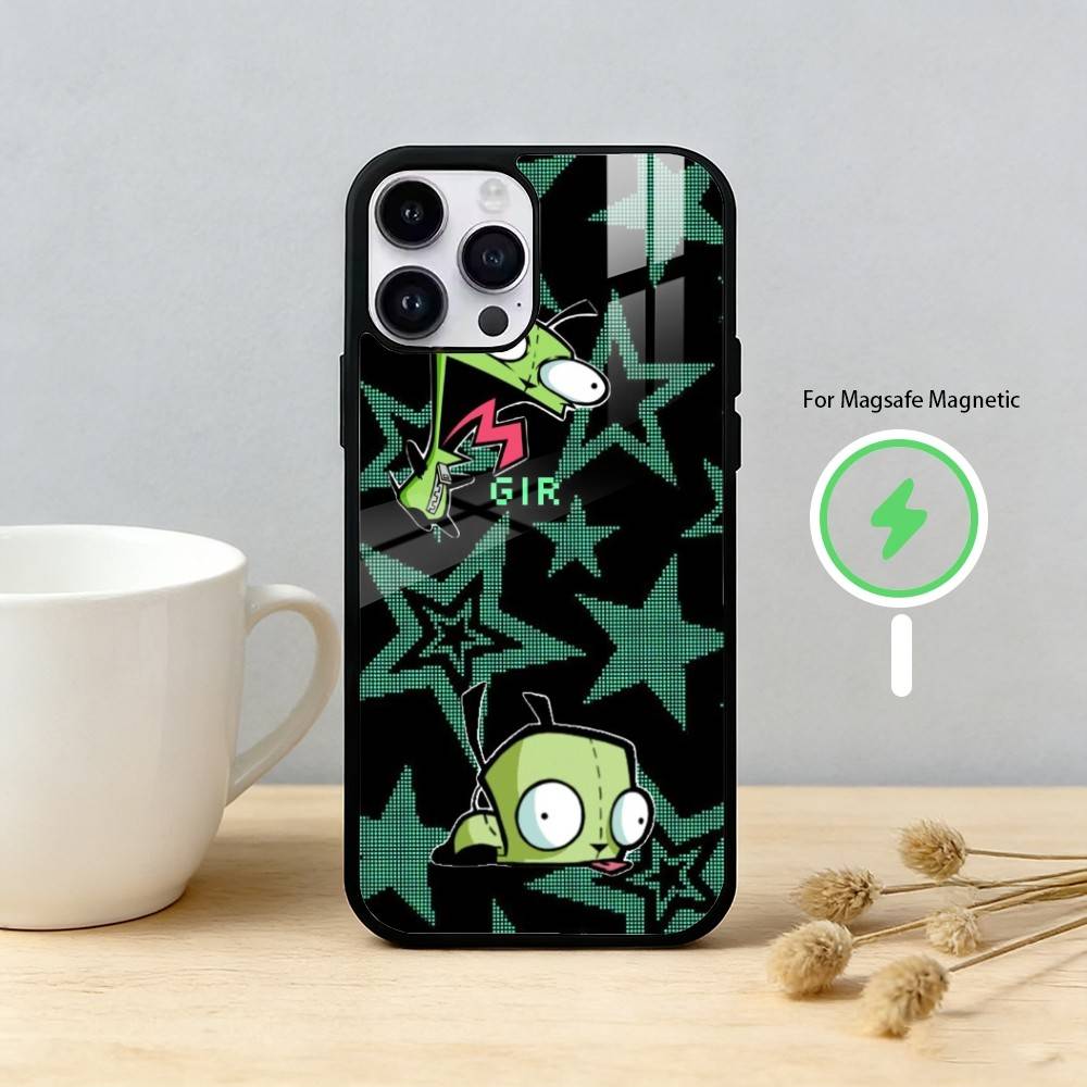 Cartoon I-Invader Zim Gir Phone Case For iPhone 17/16/15/14/13/12/Plus/Pro/Max for Magnetic Wireless Charging