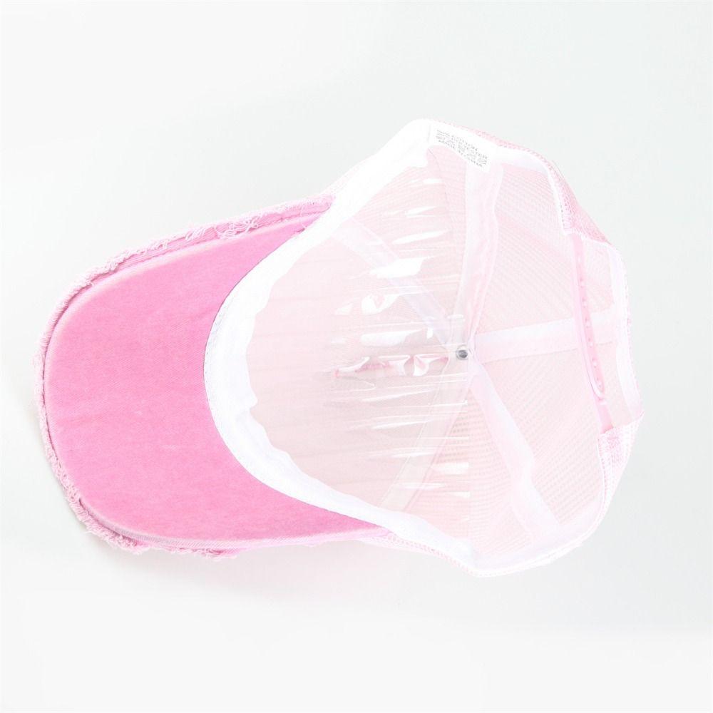 Washed Cotton Baseball Cap Adjustable Mesh Trucker Hat Retro Net Fishing Cap  For Man Women