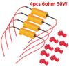 4pcs  50w 6 ohm Load Resistors LED Fog Lights Rapid Blinking Flickering Bulb