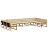 Outdoor Sofa Set with Cushions 10 Pcs White and Beige