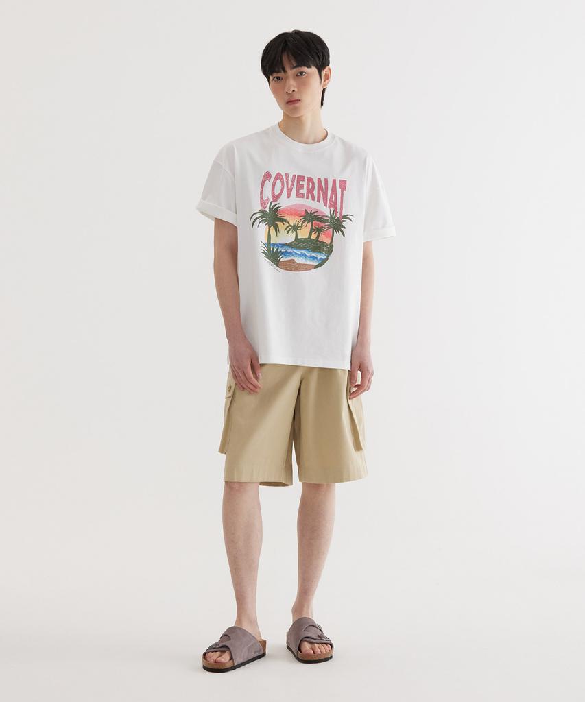 COVERNAT Tropical Graphic T-Shirt White