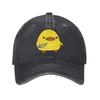 Vintage eend met mes kawaii Baseballpet Unisex Dames Verweerd Denim Snapback Hoed Buiten Zomer OngeStructureerde Zachte Petten Hoed