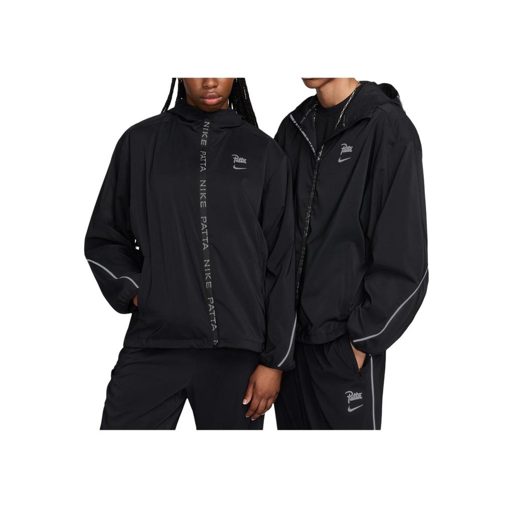 Nike x Patta Running Team Full-Zip Jacket Black Unisex Streetwear FJ3087-010