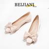 BEIJIANI Satin Mary Jane Flats mit eckiger Zehenpartie und Schleife mit klobigem Absatz für Damen - Frühjahrskollektion