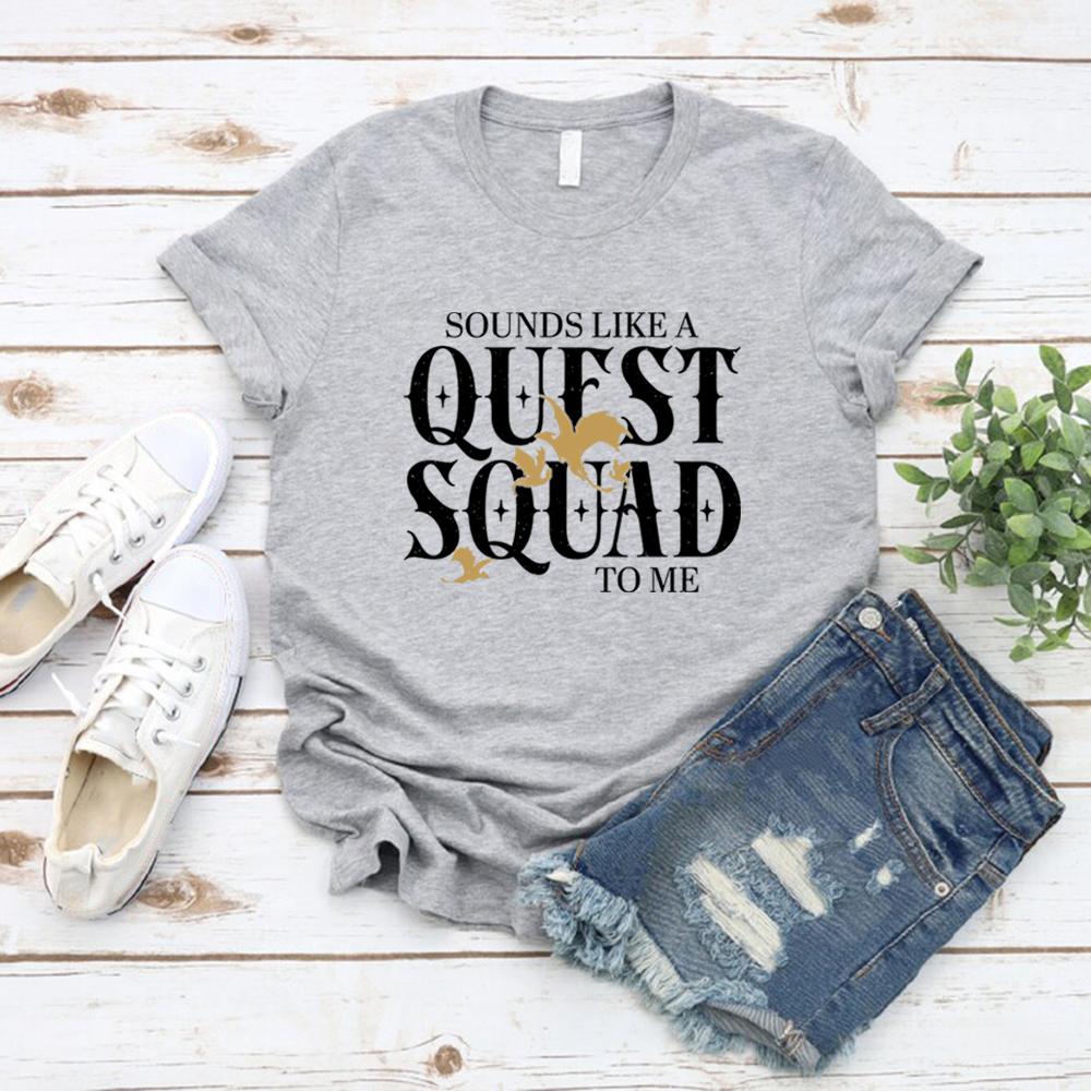 Basgiath War College T Shirt Fourth Wing Quest Squad T-shirts Men Women Short Sleeve T-Shirts Vintage Unisex Streetwear Tshirt