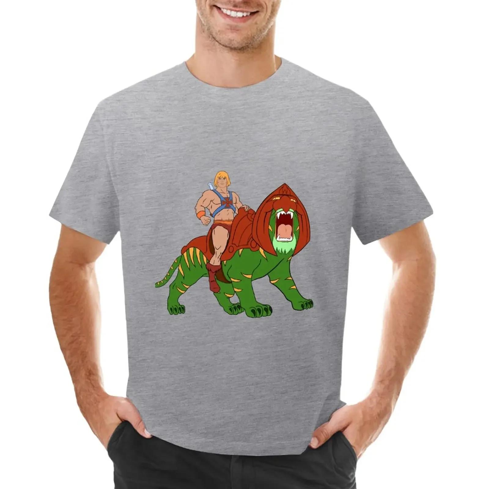 

Heman and Tiger Tribute TShirt cute tops quick drying mens graphic tshirts big and tall S