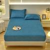Solid Color Velvet Fitted Sheet Elastic Bedspread Mattress Protector Cover Soft Touch Bed Linen Winter Warm Flannel Fitted Sheet