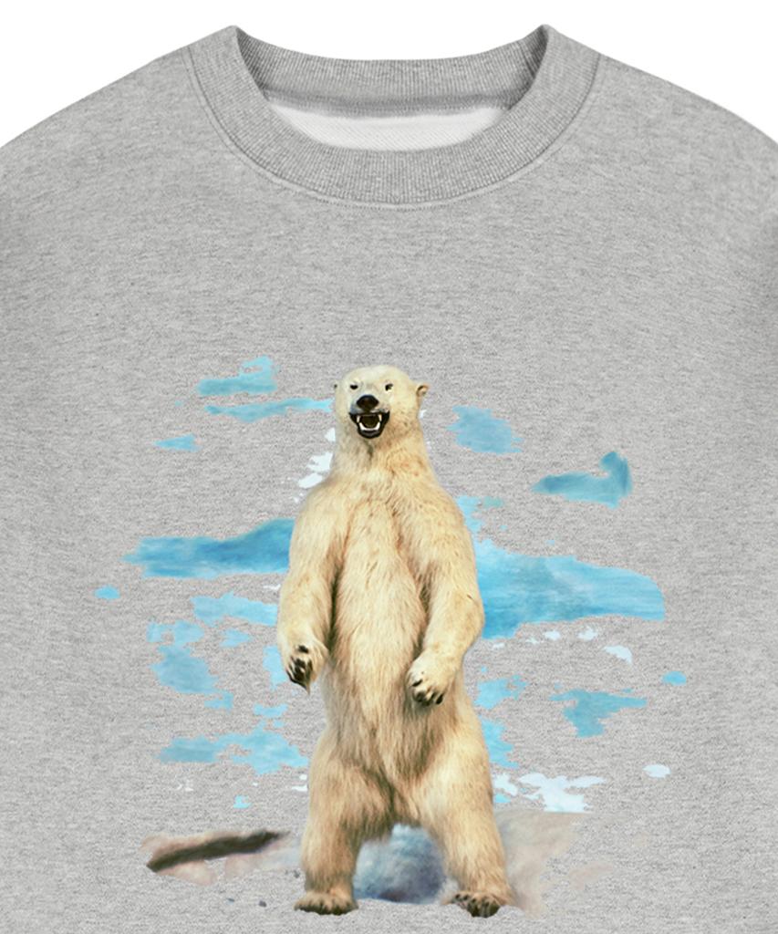 GRAVER [Unisex] Wild Polar Bear Sweatshirt_Gray