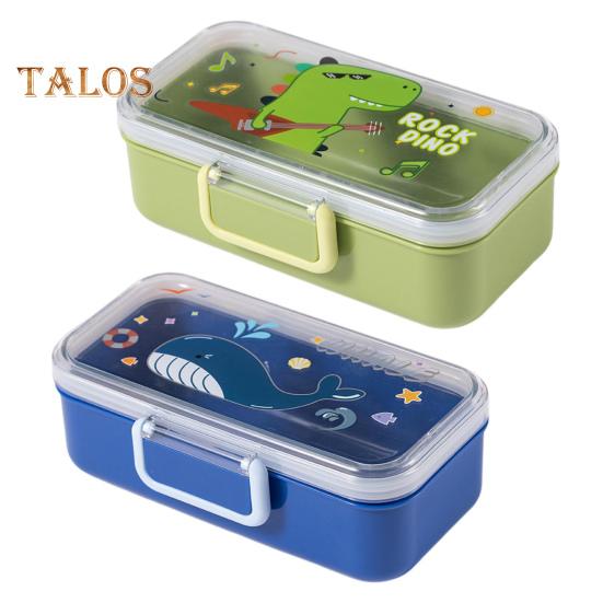 700ML Kids Bento Lunch Box Leak-proof Snack Box Cartoon BPA-Free Easy Carry Children Meal Prep Container with for School And Outdoor Adventures
