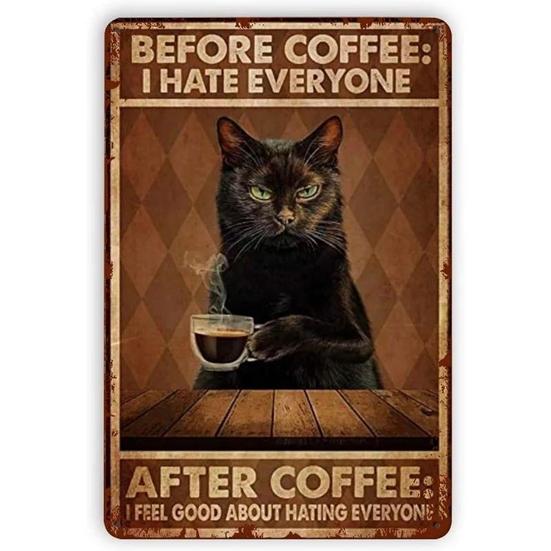Couple Cat Metal Tin Sign Hotel Lobby Decoration Background Picture Bar Club Poster Home Living Room Wall Decor Animal Plaque