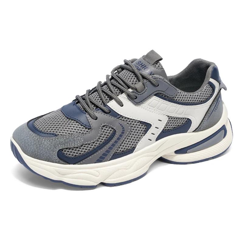 2025 Trendy Thick-soled, Height-increasing, Two-tone Mesh, Breathable and Comfortable Men's Large-sized Running Shoes for Men
