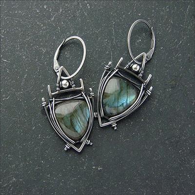 Ethnic Jewelry Triangle Earrings Creative Plating Retro Lock Earrings
