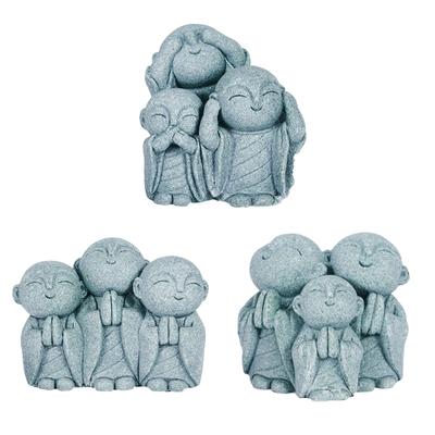 Garden Miniature Monk Sculpture Sandstone Praying Buddhas Figurine Aquariums Fish Tanks Decors For Shelf Desk Display